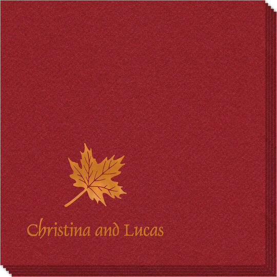 Little Autumn Leaf Linen Like Napkins